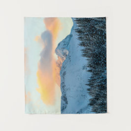 Tapiz Asombrosa puesta de sol sobre la montaña Triglav, 