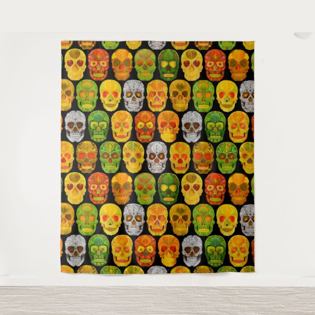 Tapiz Aspen Leaf Skulls sin fisuras patrón 2018 (Anverso)
