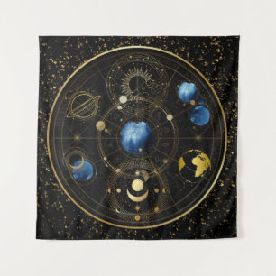 Tapiz Astrología Celestial de Velvet Negro