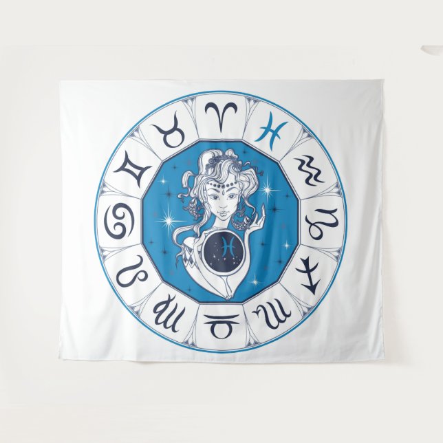 Tapiz Astrología de Wicca (Anverso (horizontal))