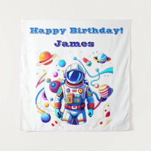 Tapiz Astronauta colorida y Univers en colores audaces