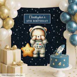 Tapiz Astronauta Cute Teddy Bear Birthday Backdrop Boys