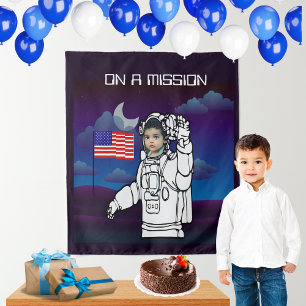 Tapiz Astronauta en la Luna Niño del Cumpleaños del Espa