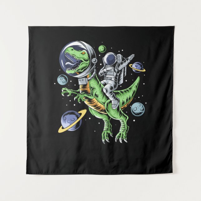 Tapiz Astronauta montando T-Rex Dinosaur Astro T-Rex Spa (Anverso)