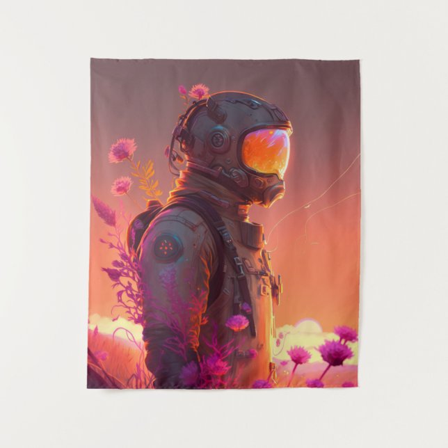 Tapiz Astronauta World Discovery Pintando el universo hu (Anverso)