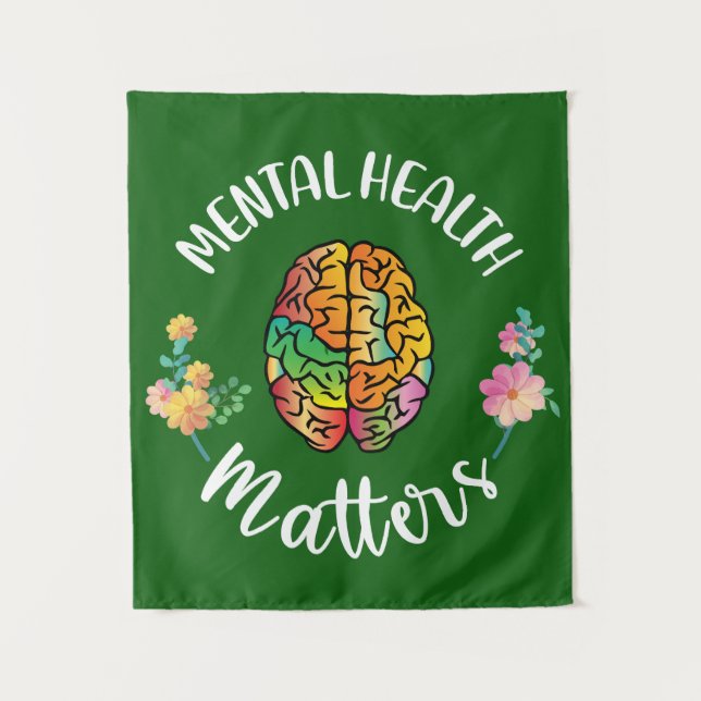 Tapiz Asuntos de salud mental | Concienciación sobre la  (Anverso)