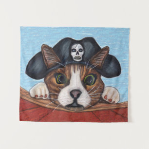 Tapiz Asustado viendo un gato lindo en un bote Gorra pir