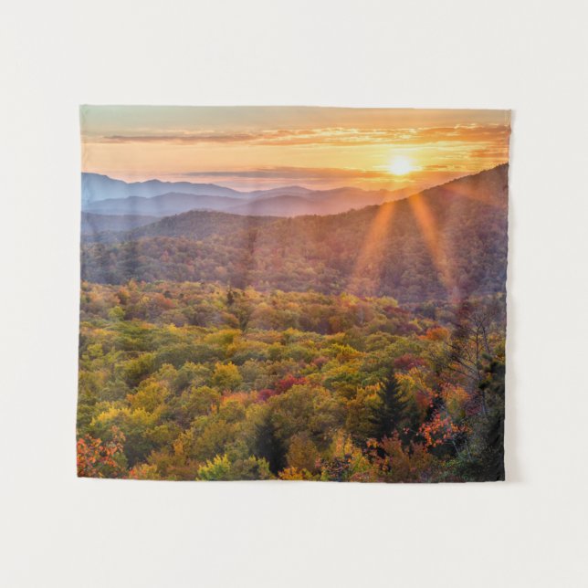 Tapiz Atardecer de otoño desde Beacon Heights (Anverso (horizontal))