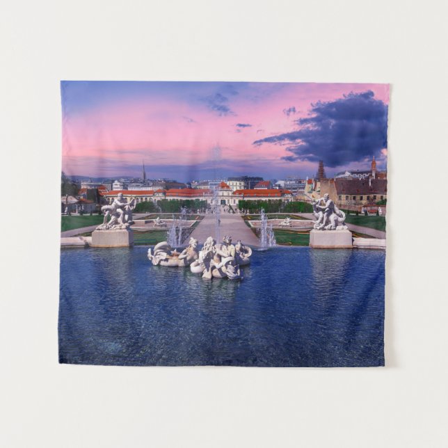 Tapiz Atardecer sobre una fuente en Viena (Anverso (horizontal))