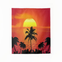 Atardecer Tropical Playa Amanecer Palmeras Isla