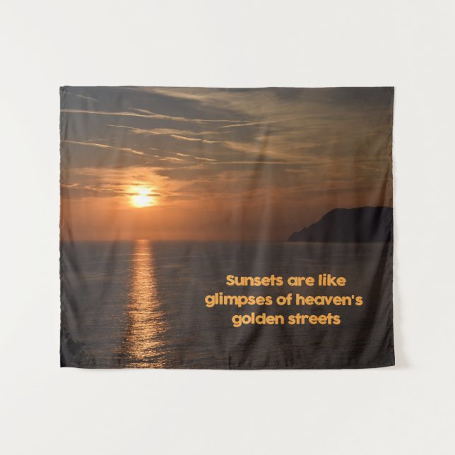 Tapiz Atardeceres como atisbos de las calles doradas del (Anverso (horizontal))