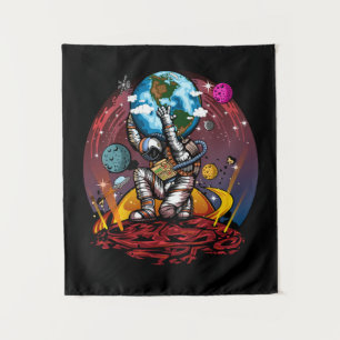 Tapiz Atlas Astronauta Sosteniendo la Tierra Marte Galax