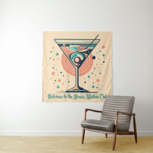Tapiz Atomic Martini Club Retro Futurista Era Espacial