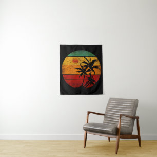Tapiz atractivo vintage puesta de sol de verano