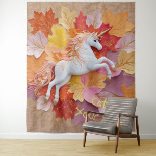 Tapiz Atrapa tu Magico Unicornio de Otoño Tonos Pastel D