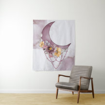 Tapiz atrapasueños luna acuarela boho