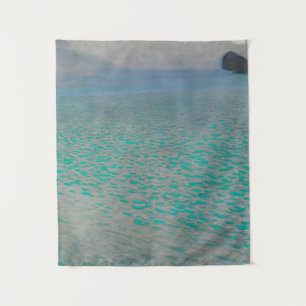 Tapiz Attersee, pintura de paisajes costeros, Gustav Kli