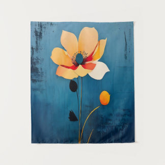 Tapiz Audaz arte floral con flor abstracta