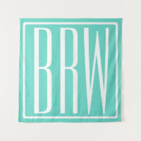 Audaz Monograma Moderno 3 Iniciales | Blanco En Aq