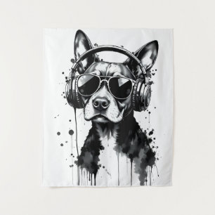 Tapiz Auriculares Guay Dog Mascotas cortos Tinta blanca 