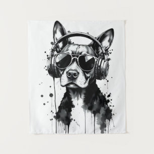 Tapiz Auriculares Guay Dog Mascotas cortos Tinta blanca