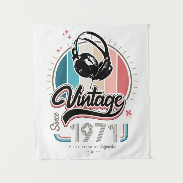 Tapiz Auriculares Vintage desde 1971 (Anverso)