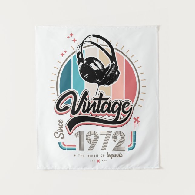 Tapiz Auriculares Vintage desde 1972 (Anverso)