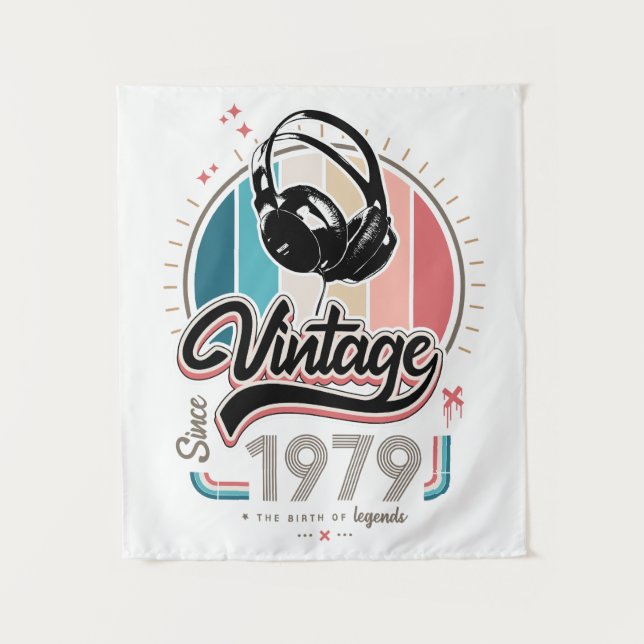 Tapiz Auriculares vintage desde 1979 (Anverso)