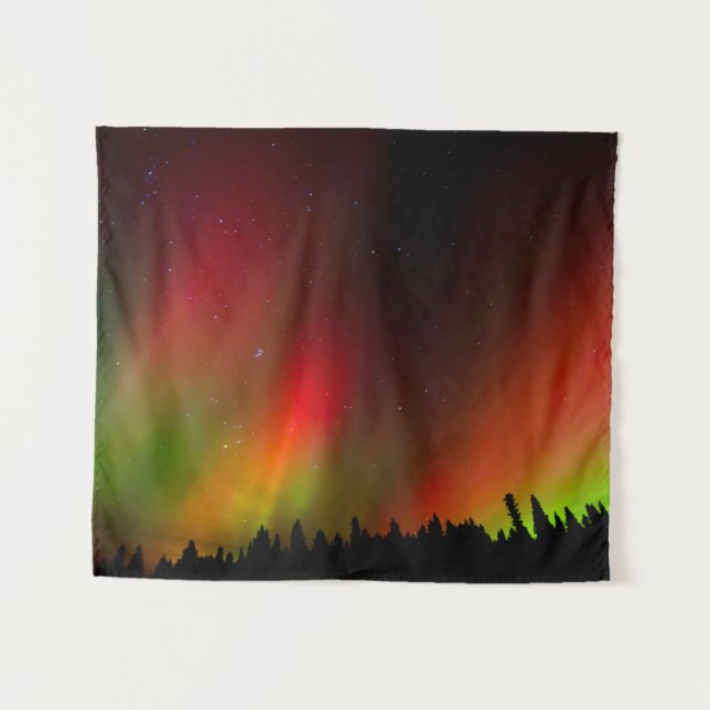 Tapiz Aurora boreal y árboles (Anverso (horizontal))