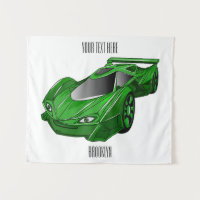 Autobús deportivo verde con ilustracion aéreo