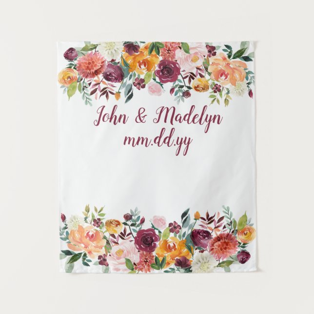 Tapiz Autumn Boda Backdrop Fall Reception (Anverso)