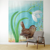 Ave silvestre canta al amanecer en primavera