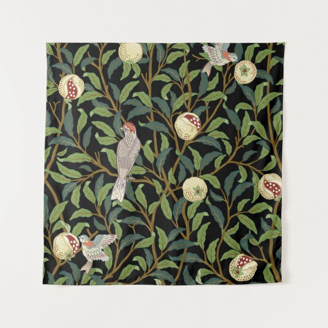 Tapiz Aves de la época en el follaje con aves y frutos d (Anverso)