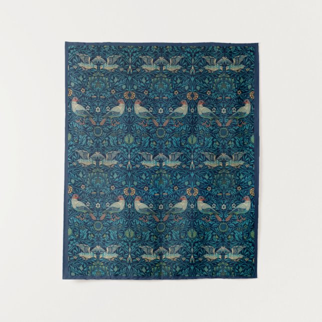 Tapiz "Aves" de William Morris Blue Pattern (Anverso)