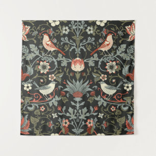 Tapiz Aves florales negras encantadas