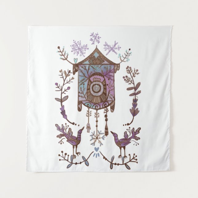 Tapiz aves ornamentales de navidad (Anverso)