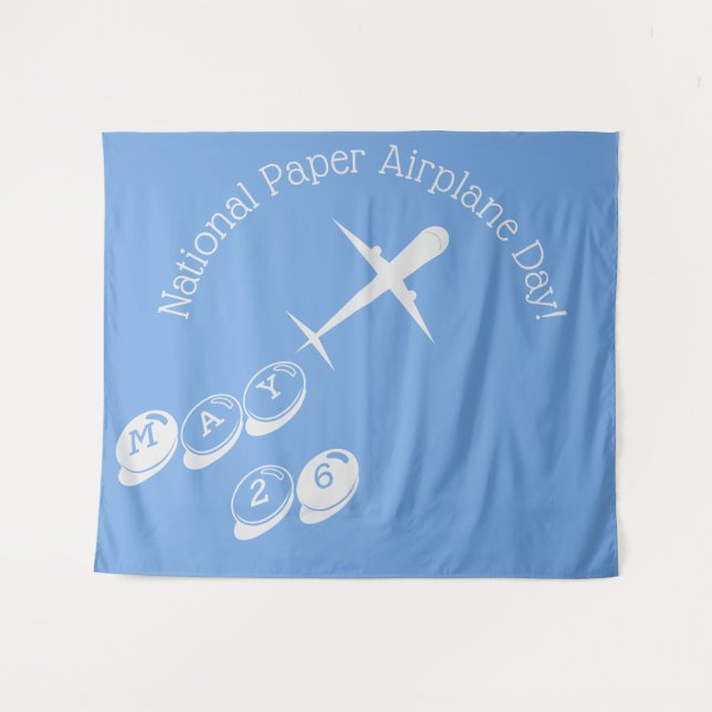 Tapiz Avión personalizado con fondo azul (Anverso (horizontal))