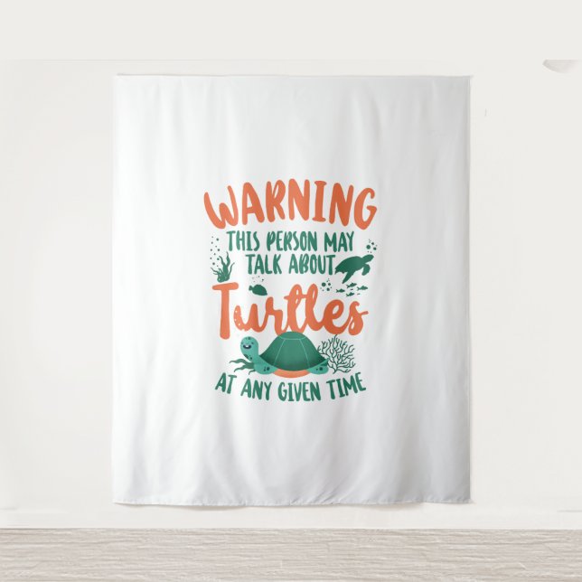 Tapiz Aviso de tortuga marina (Anverso)