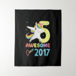 Tapiz AWESOME Since 2017 Unicorn Birthday 5 Kids<br><div class="desc">AWESOME Since 2017 Unicorn Birthday 5 Kids</div>