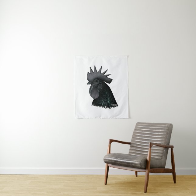 Tapiz Ayam Cemani Rooster Head (In situ)