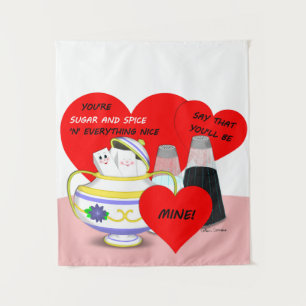 Tapiz Azúcar y Especias - Arte de Tarjeta de San Valentí