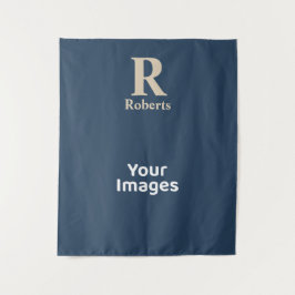 Tapiz Azul Clásico Y Vainilla Nombre/Primera/Familia