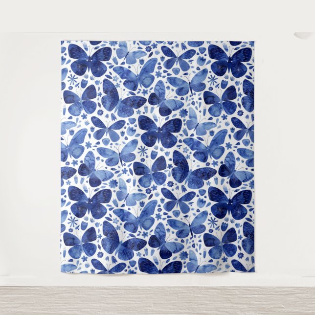 Tapiz Azul de agua de mariposas (Anverso)