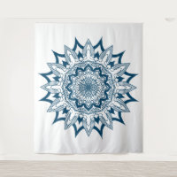 Azul marino en mandala blanca