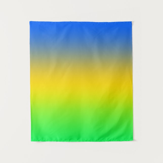 Tapiz Azul neón, amarillo, gradiente verde, oscuro. (Anverso)