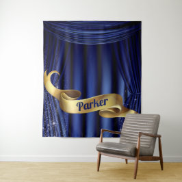 Tapiz Azul Real Oro Príncipe Personalizado