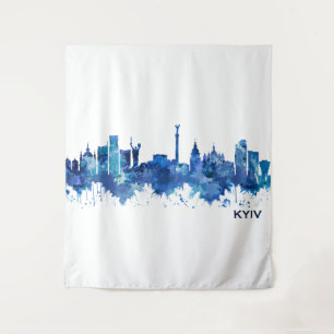 Tapiz Azul Skyline de Kiev Ucrania