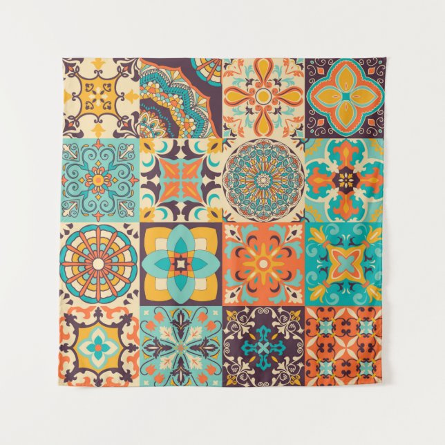 Tapiz Azulejos de colores. Portugués tradicional o (Anverso)