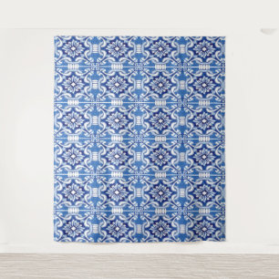 Tapiz Azulejos Mosaico Azul Fondo para Despedida de Solt