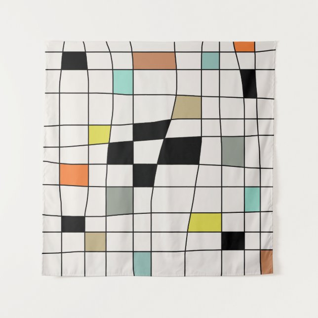 Tapiz Azulejos Torcidos de Estilo Moderno de Mitad de Si (Anverso)